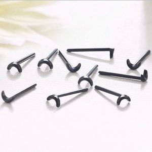 Black Crescent plastic earrings